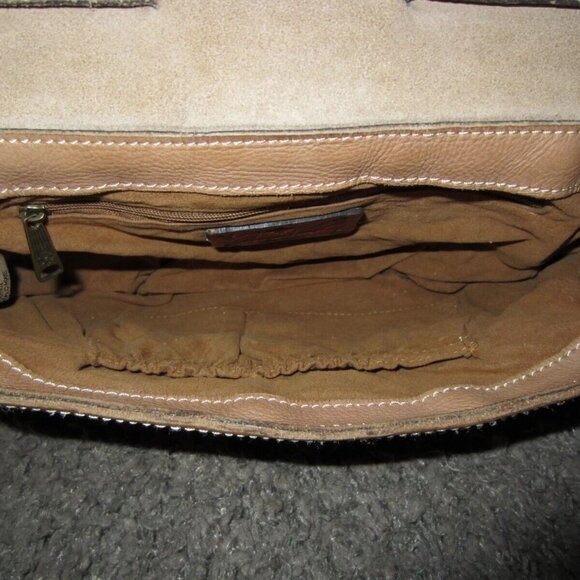 PATRICIA NASH-Montov-Distressed Studded Tan Leather Xbody Messenger-Excellent - Picture 5 of 6